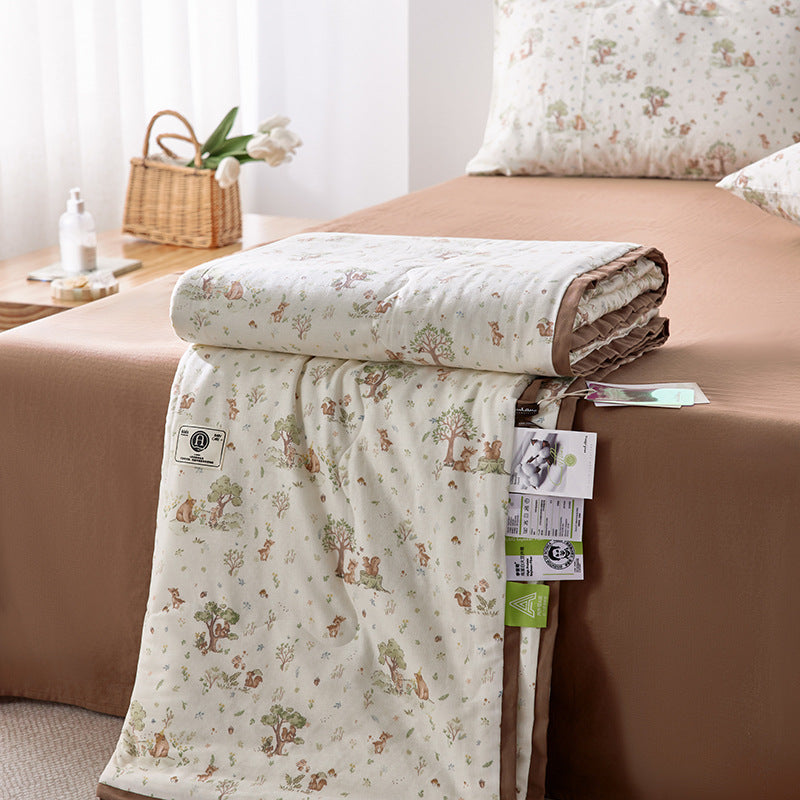Cotton Double-Layer Yarn Summer Blanket Children's Summer Air-Conditioning Thin Duvet